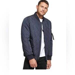 Calvin Klein Men's Quilted blue Bomber Jacket